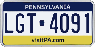 PA license plate LGT4091