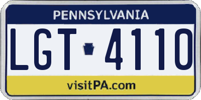 PA license plate LGT4110