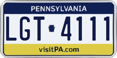 PA license plate LGT4111