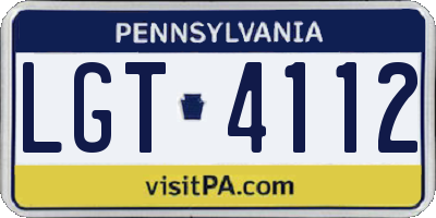 PA license plate LGT4112