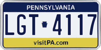 PA license plate LGT4117