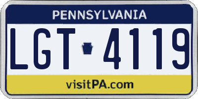 PA license plate LGT4119