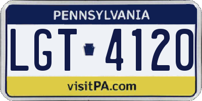 PA license plate LGT4120
