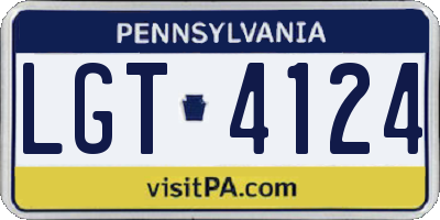 PA license plate LGT4124