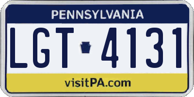 PA license plate LGT4131