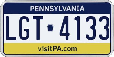 PA license plate LGT4133