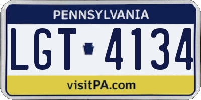 PA license plate LGT4134