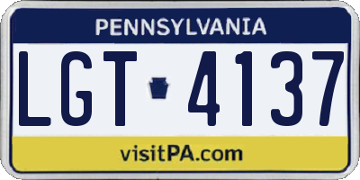 PA license plate LGT4137