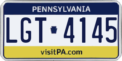 PA license plate LGT4145