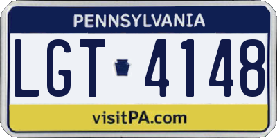 PA license plate LGT4148