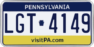 PA license plate LGT4149