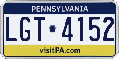 PA license plate LGT4152