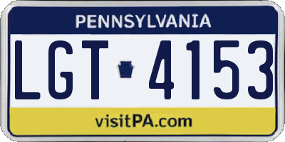 PA license plate LGT4153