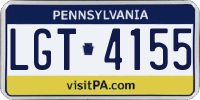 PA license plate LGT4155