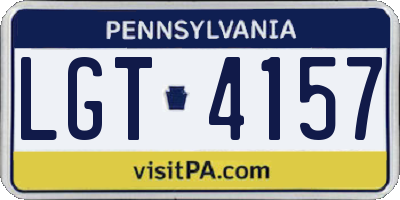 PA license plate LGT4157