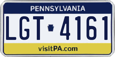 PA license plate LGT4161