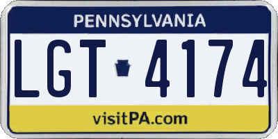 PA license plate LGT4174