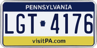PA license plate LGT4176