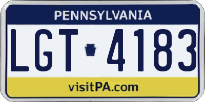 PA license plate LGT4183