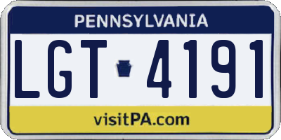 PA license plate LGT4191