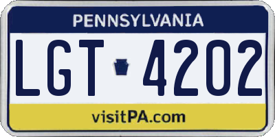 PA license plate LGT4202