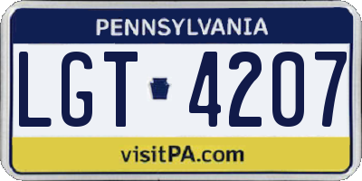 PA license plate LGT4207