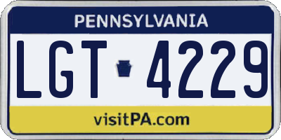 PA license plate LGT4229
