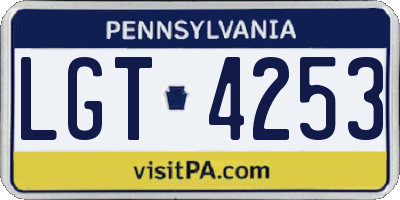 PA license plate LGT4253