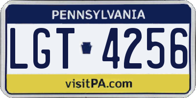 PA license plate LGT4256