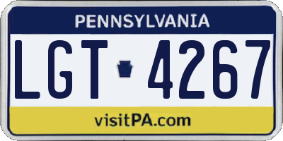 PA license plate LGT4267