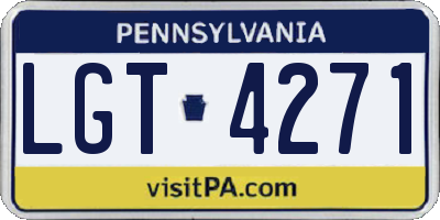 PA license plate LGT4271