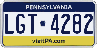 PA license plate LGT4282