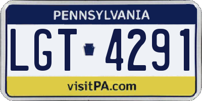 PA license plate LGT4291