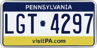 PA license plate LGT4297
