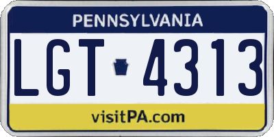 PA license plate LGT4313