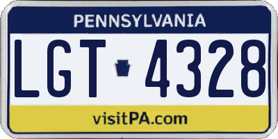 PA license plate LGT4328