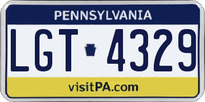 PA license plate LGT4329