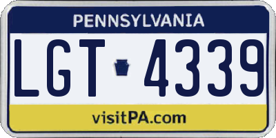 PA license plate LGT4339