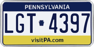 PA license plate LGT4397