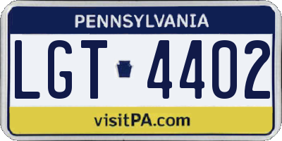 PA license plate LGT4402