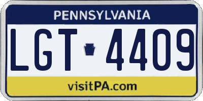 PA license plate LGT4409