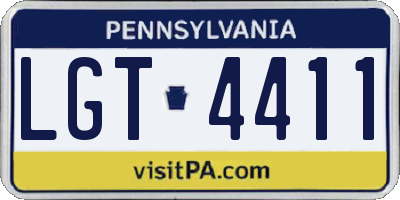 PA license plate LGT4411