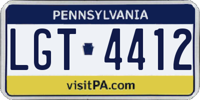 PA license plate LGT4412