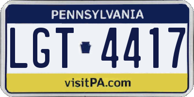 PA license plate LGT4417