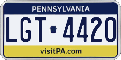 PA license plate LGT4420