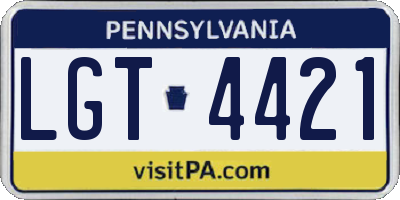 PA license plate LGT4421