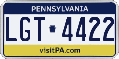 PA license plate LGT4422