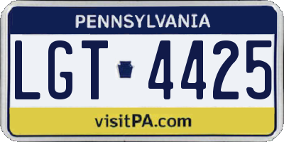PA license plate LGT4425
