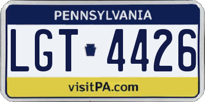 PA license plate LGT4426