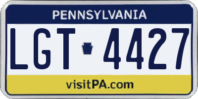PA license plate LGT4427